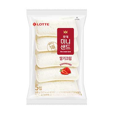 롯데)미니딸기크림샌드5입