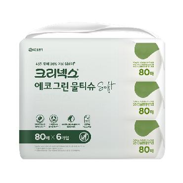 크리)에코물티슈80매*6입
